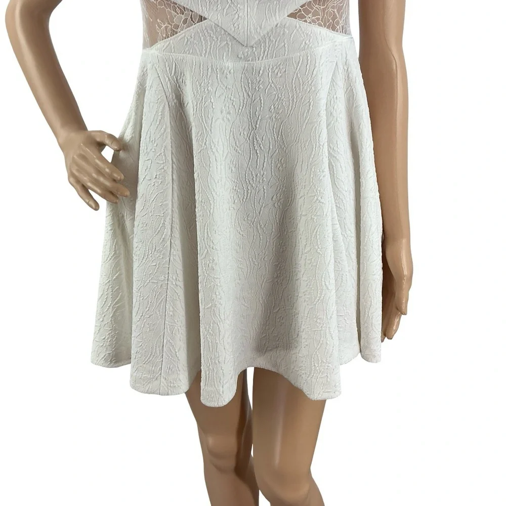 Free People Brooklyn Mini Dress Optic White Lace Cutout Fit And Flare S